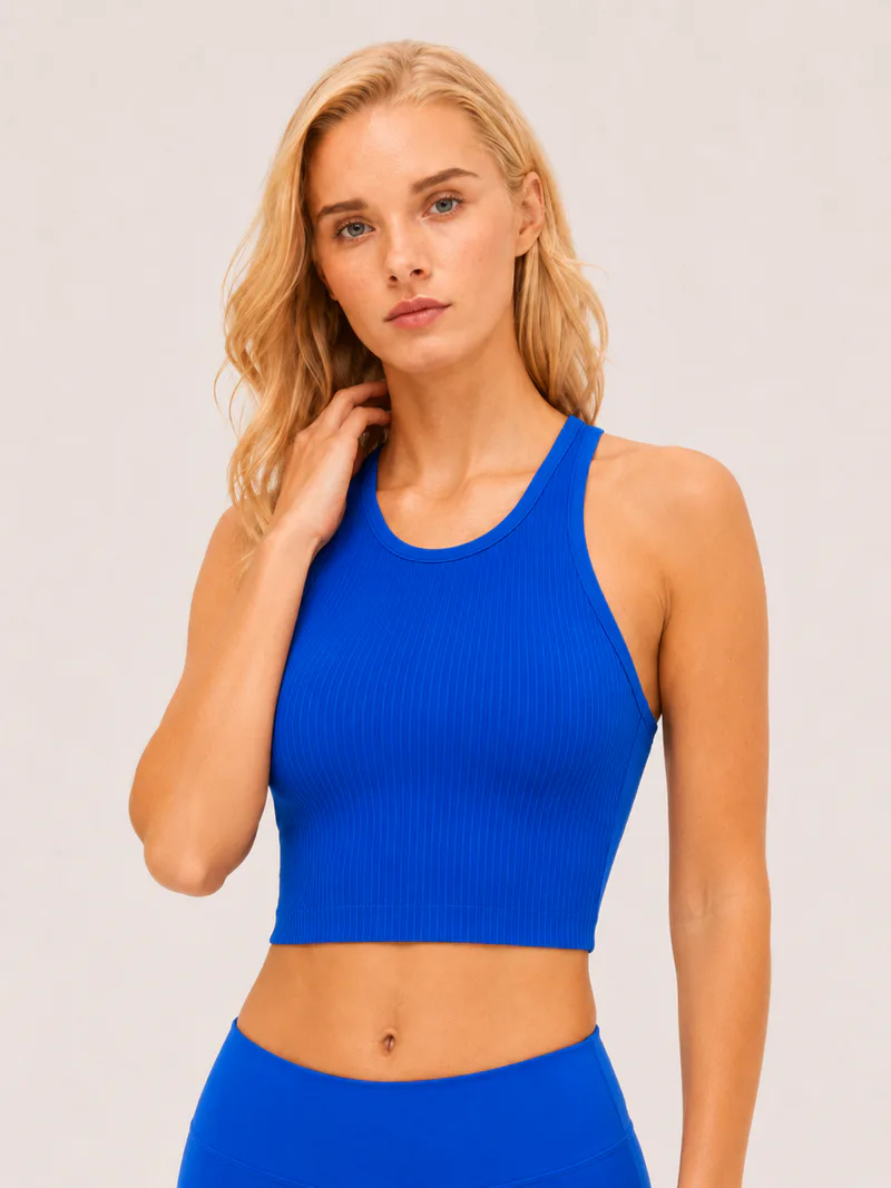 Ribbed Racerback Sports Bra