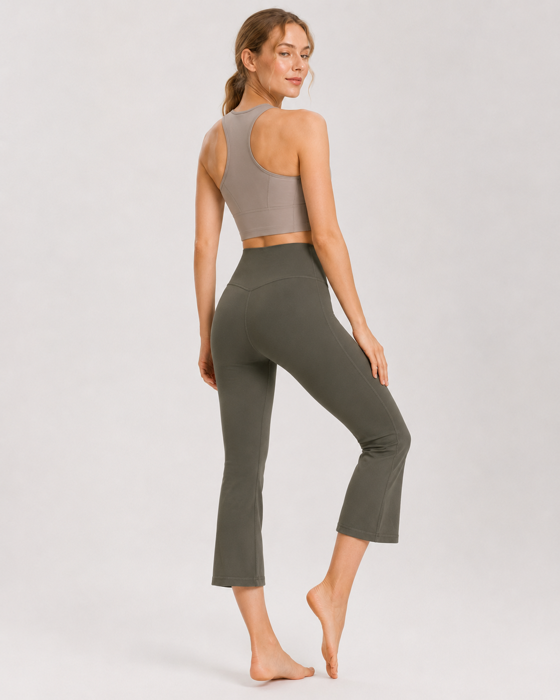 Women's High-Waisted Capri Flare Yoga Pants