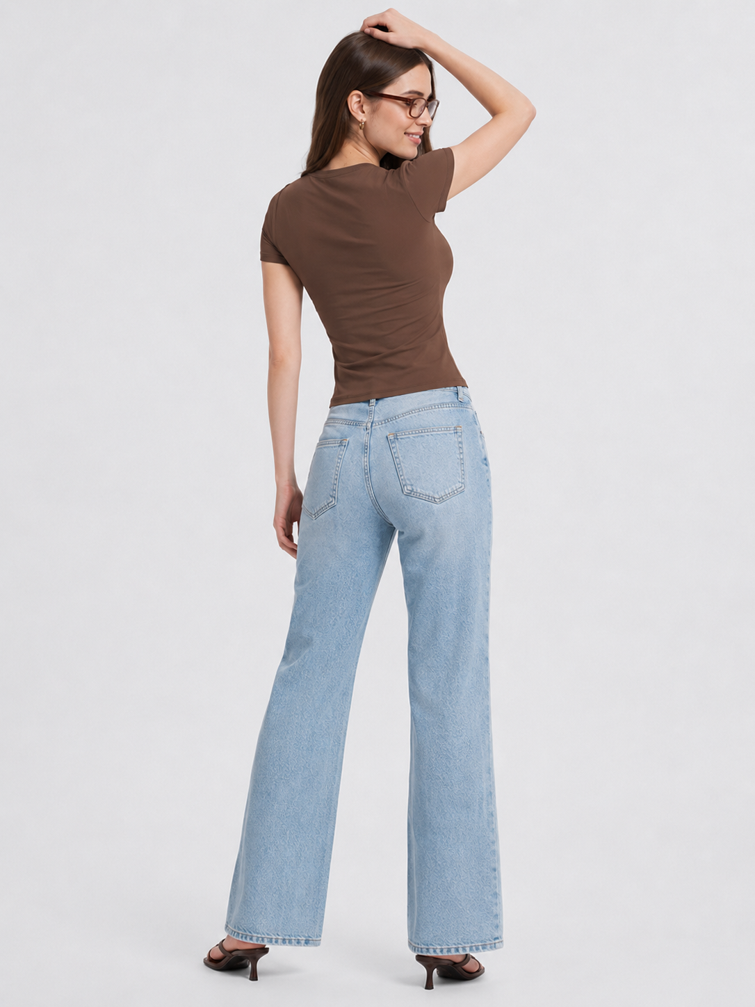 Women Slim Fit Stretch Crew Neck T Shirt