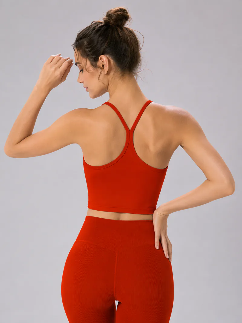Thin Strap Racerback Longline Sports Bra