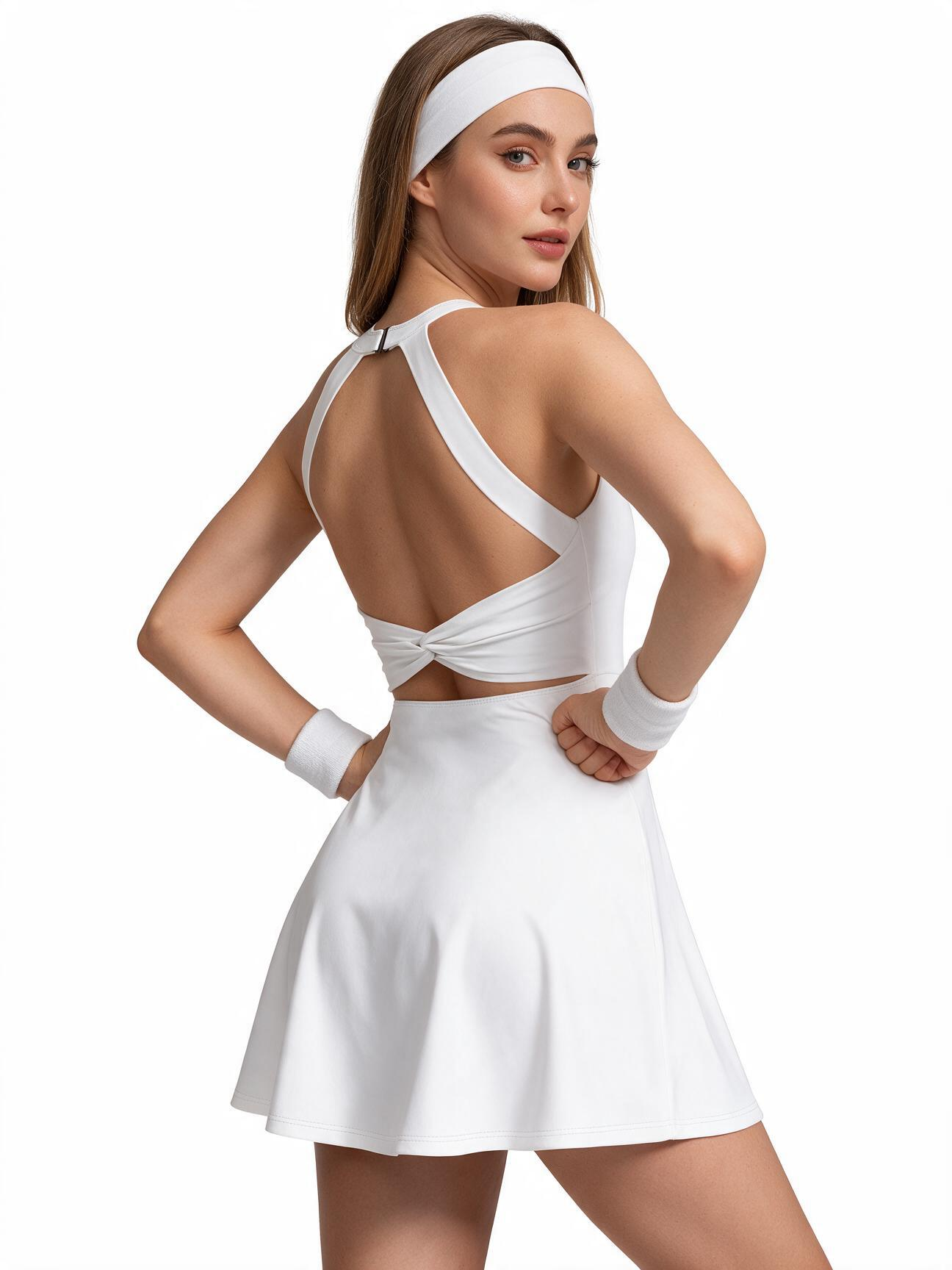 Women’s Open-Back Twist Tennis Dress