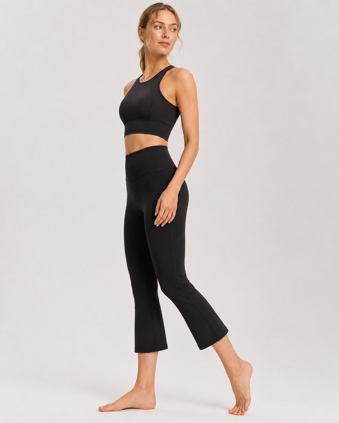 Women's High-Waisted Capri Flare Yoga Pants