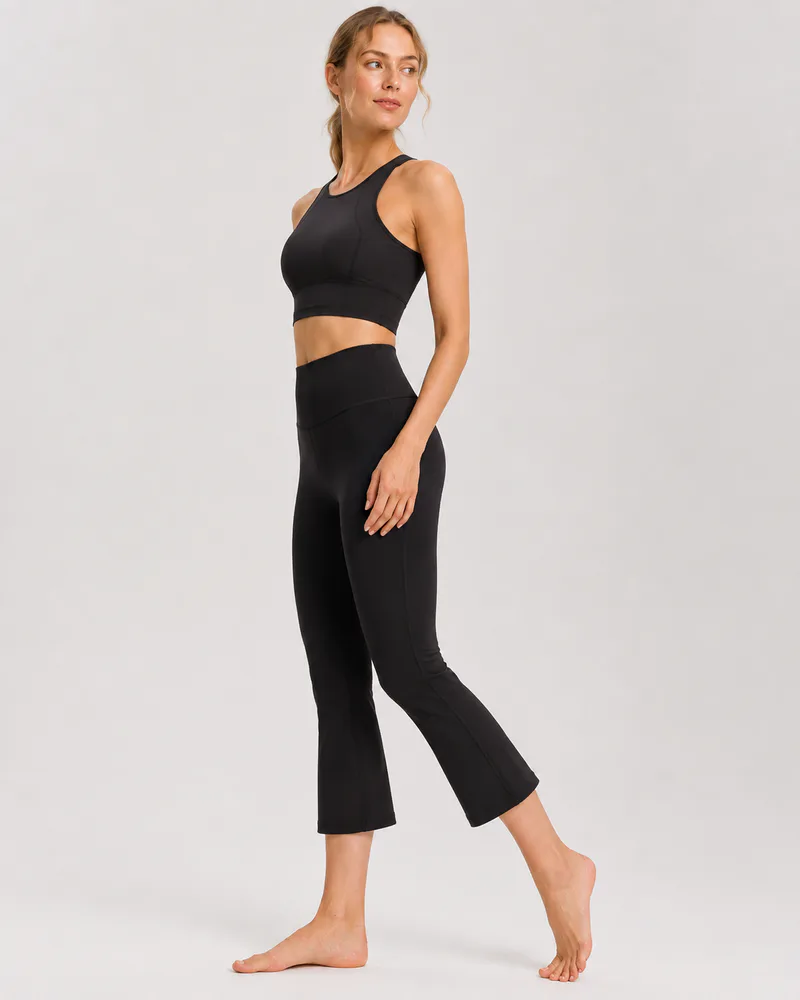 Women's High-Waisted Capri Flare Yoga Pants