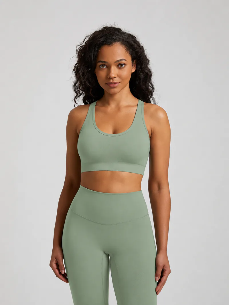 Seamless Cross-Back Sports Bra