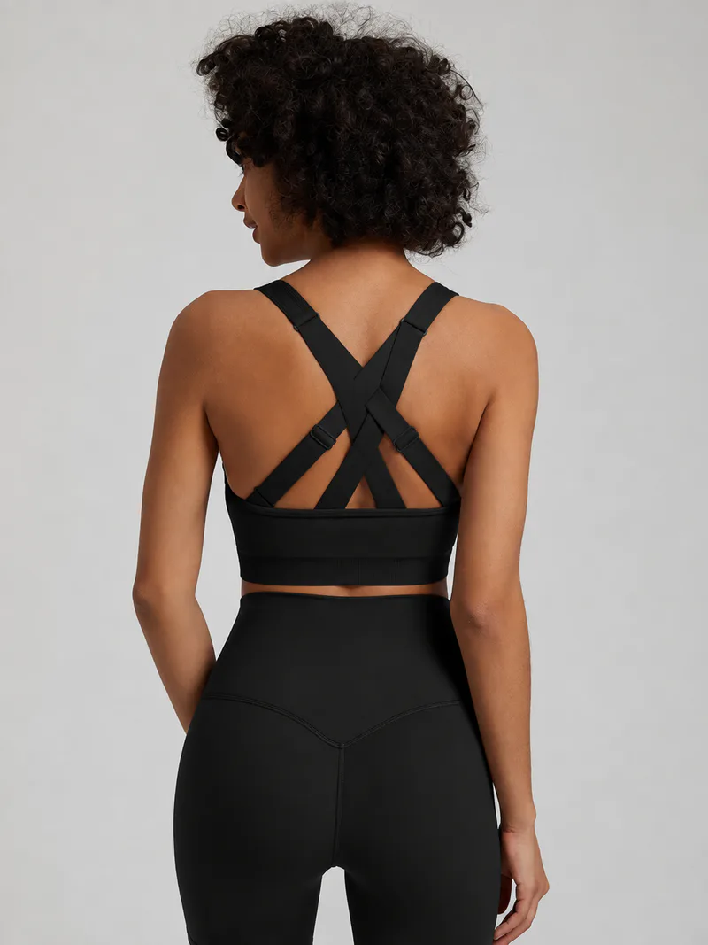 Seamless Cross-Back Sports Bra