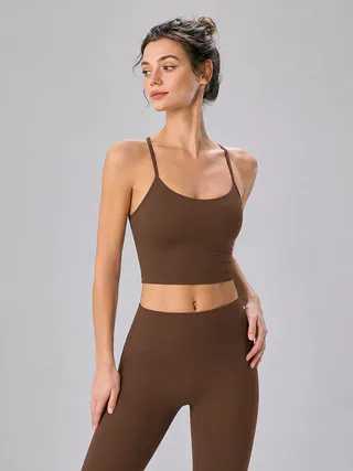 Thin Strap Racerback Longline Sports Bra