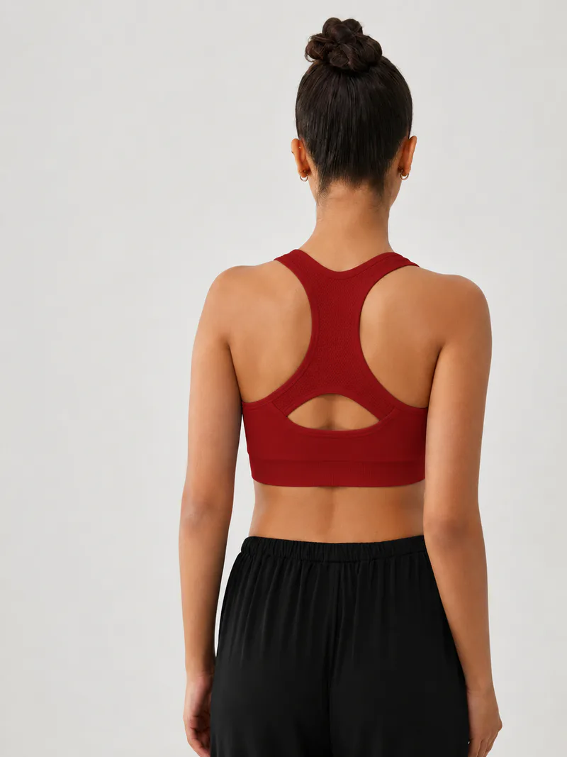 Medium Support Cutout Racerback Sports Bra