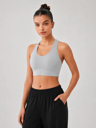 Medium Support Cutout Racerback Sports Bra