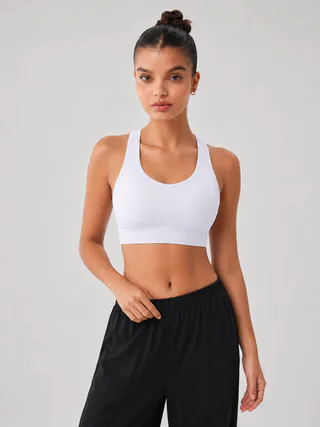 Medium Support Cutout Racerback Sports Bra