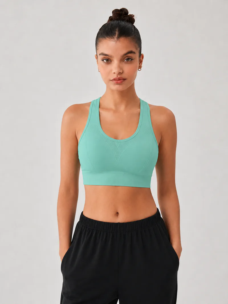 Medium Support Cutout Racerback Sports Bra