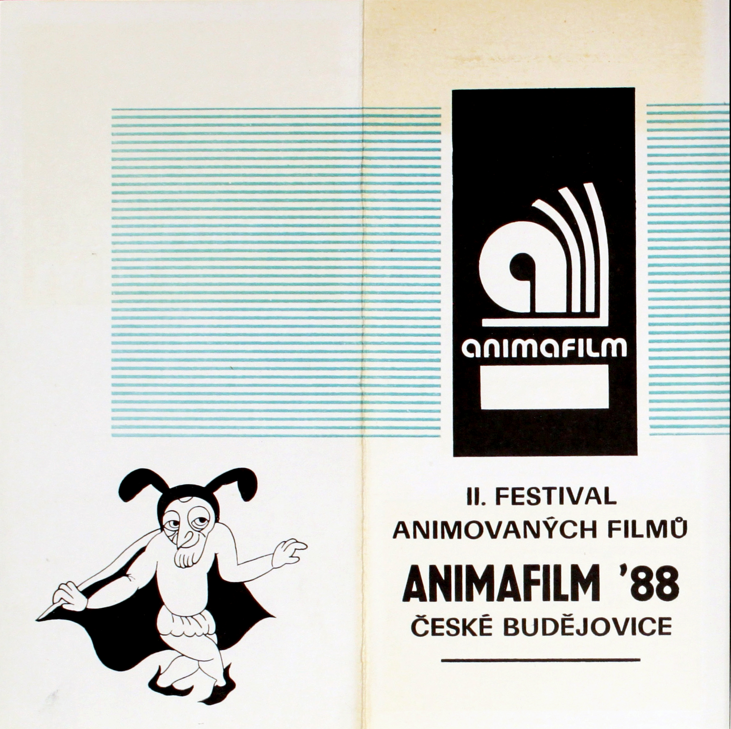 Leták ANIMAFILM (1988) zdroj: Jihočeská vědecká knihovna.