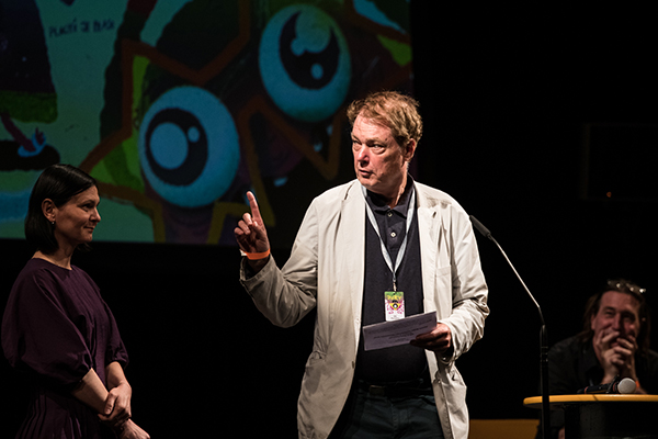 Bill Plympton na Anifilmu 2022 (foto: René Wolfík)