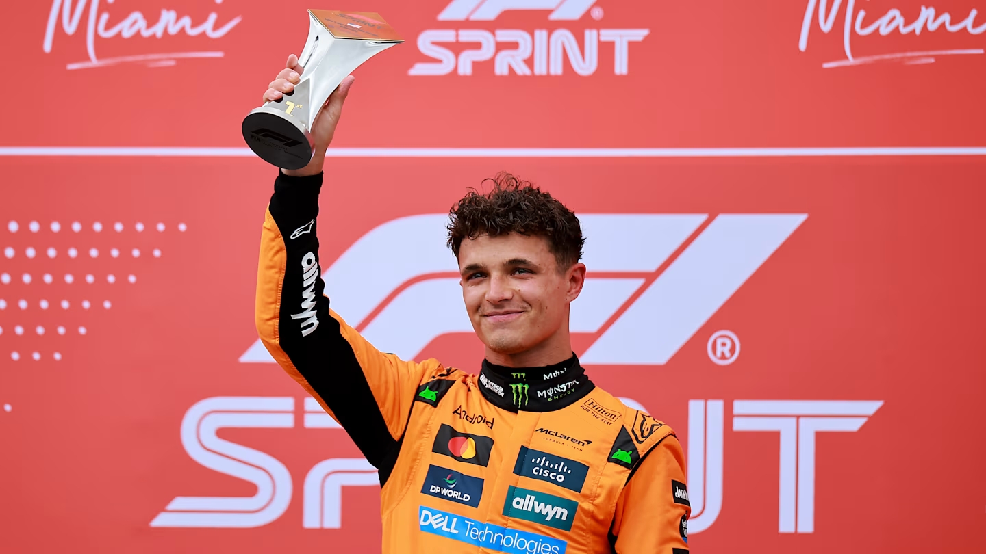 Lando Norris wins a chaotic, rain-soaked Miami Sprint