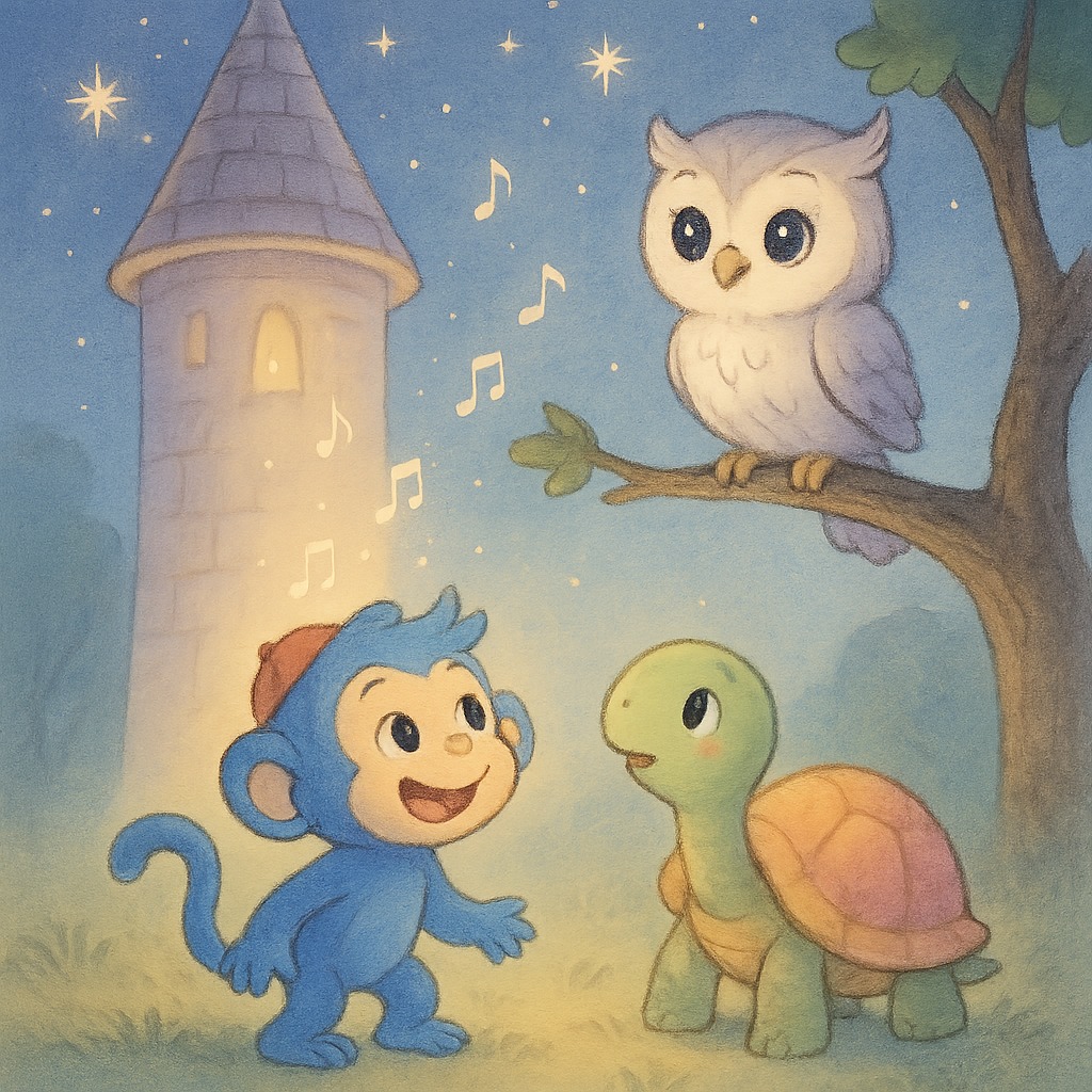 Illustration for Chapter 2: "Întâlnirea cu Luna, Bufnița Curajoasă"