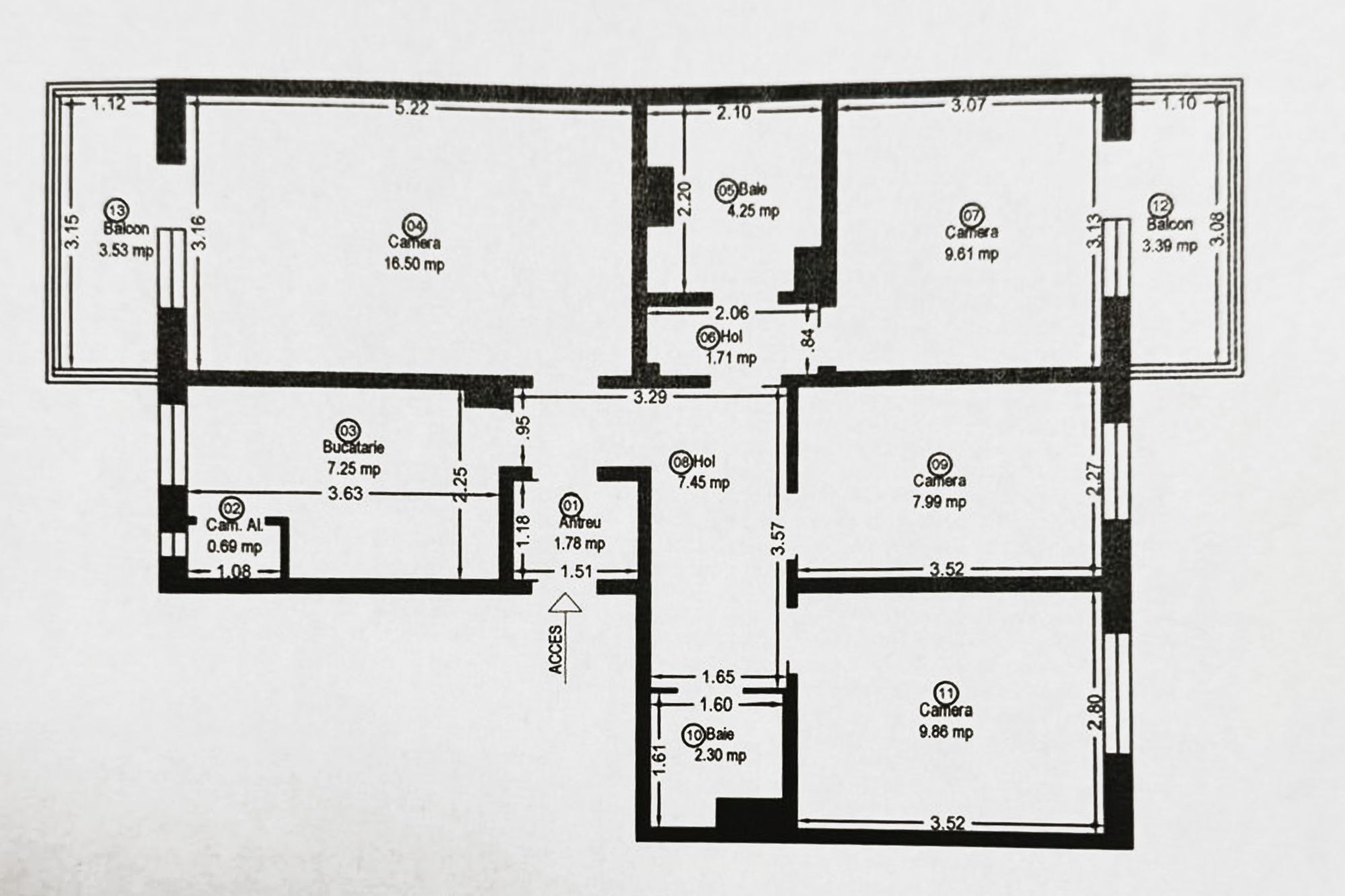 Releveu 2D apartament 70 mp 4 camere (Imagine: Alex Nanu)