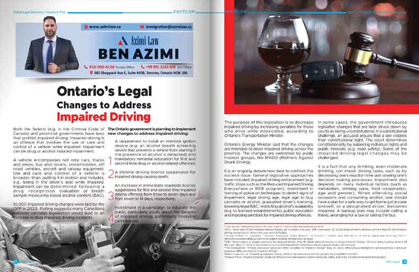 Ontario’s Legal Changes to Address Impaired Driving