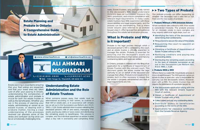 Estate Planning and Probate in Ontario: A Comprehensive Guide to Estate Administration