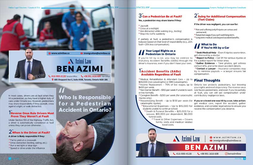 Who Is Responsible for a Pedestrian Accident in Ontario?