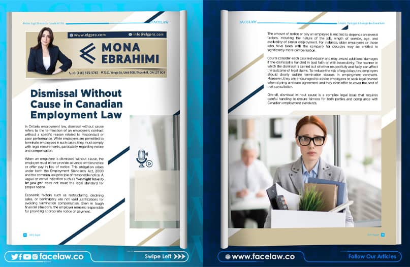 Dismissal Without Cause in Canadian Employment Law