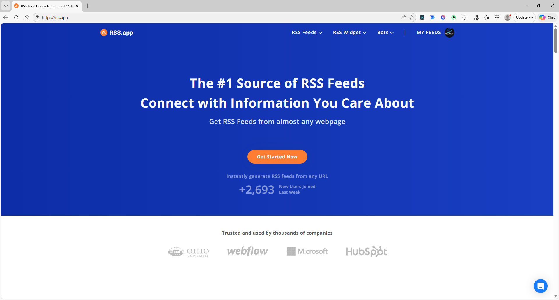 RSS.app interface