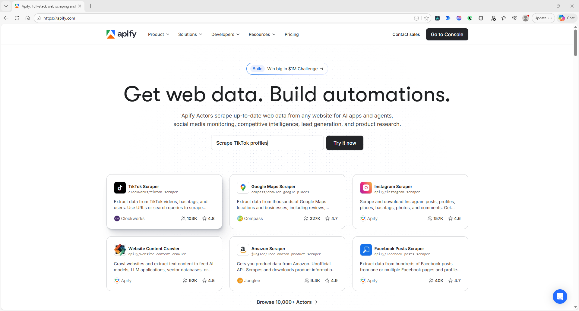 Apify interface