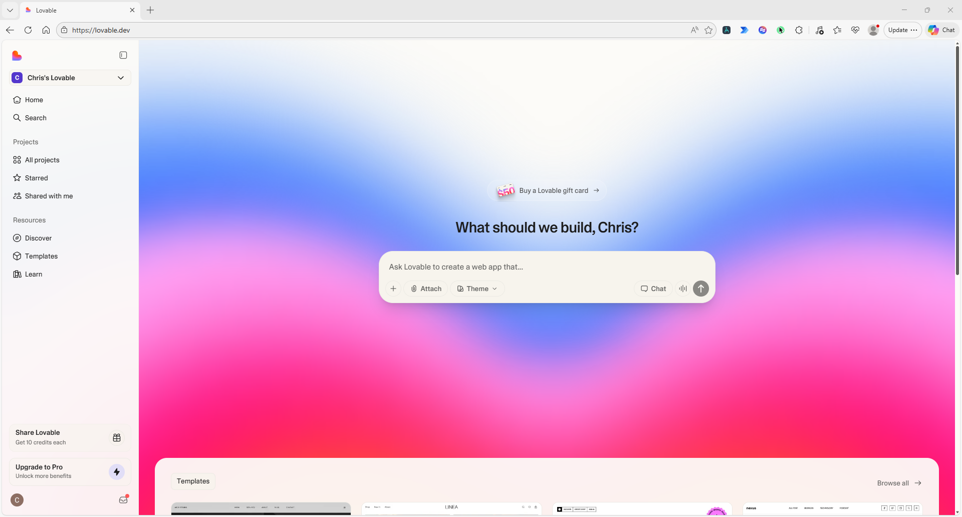 Lovable interface