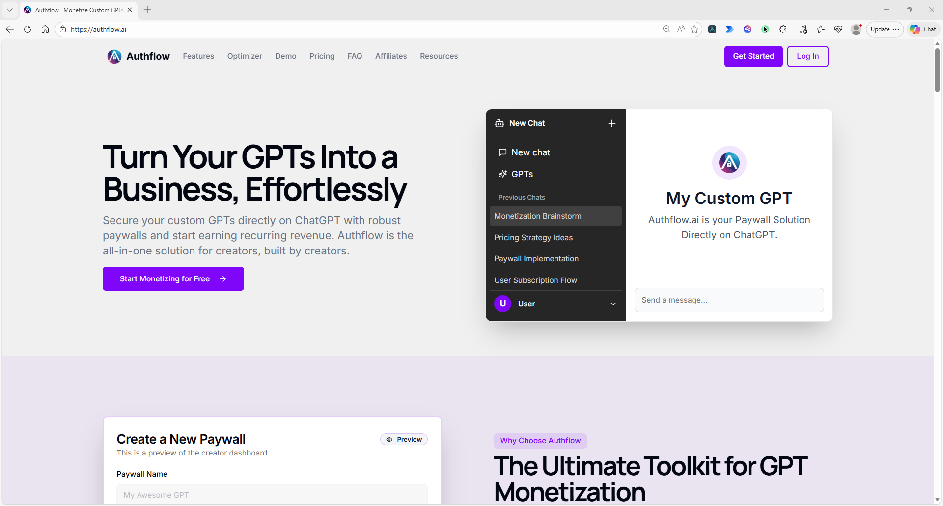 Authflow interface