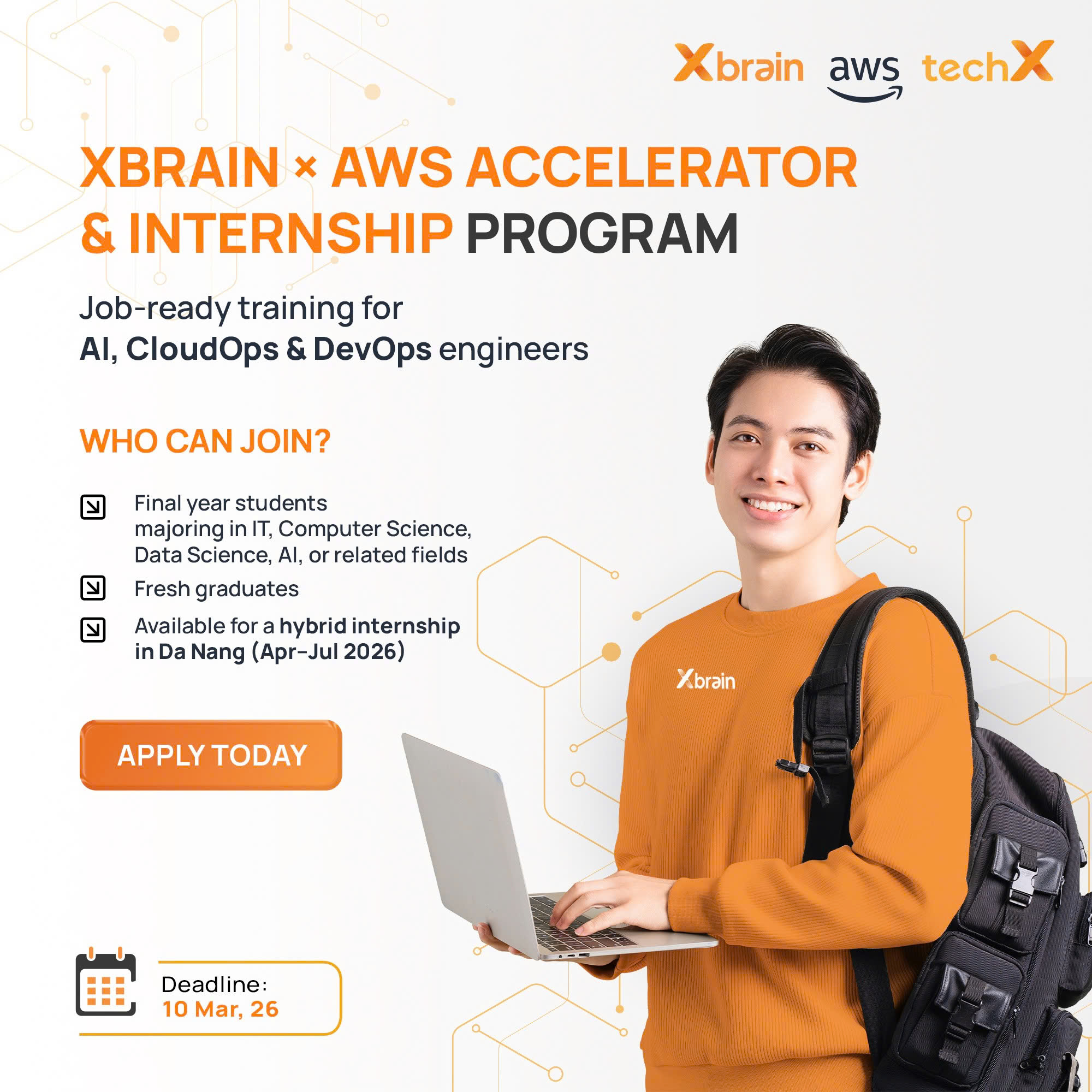 Cơ hội tuyển thẳng Fresher Cloud, DevOps tại XBrain × AWS Accelerator & Internship Program – Đà Nẵng
