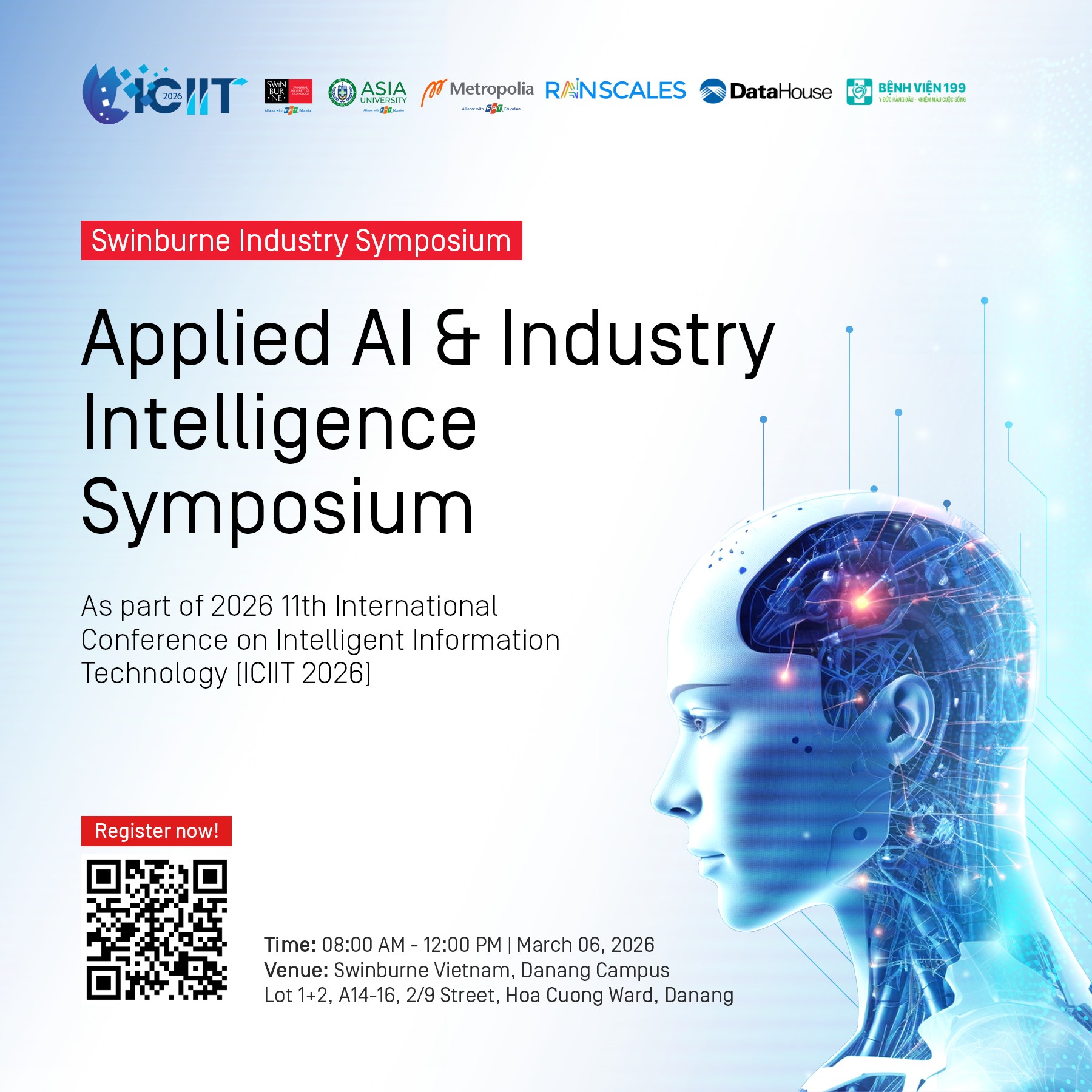 Đăng ký Tham dự Hội thảo Ứng Dụng Trí Tuệ Nhân Tạo Và Giải Pháp Thông Minh Cho Doanh Nghiệp ((SWIN-AAIIIS 2026 – Applied AI & Industry Intelligence Symposium))