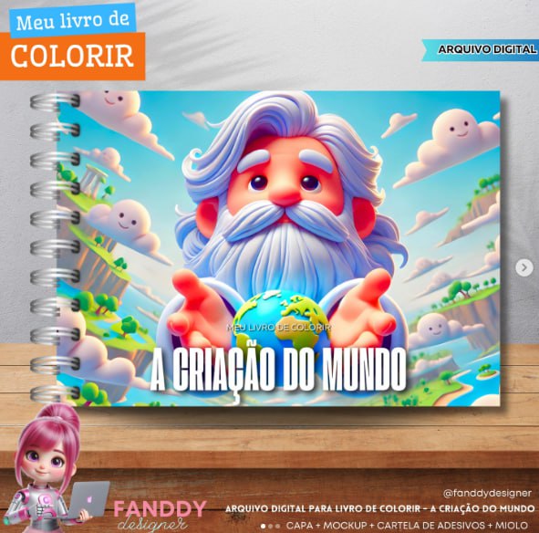 Desenho da Criação do Mundo para colorir