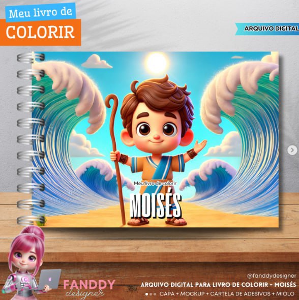 Desenho de Moisés para colorir