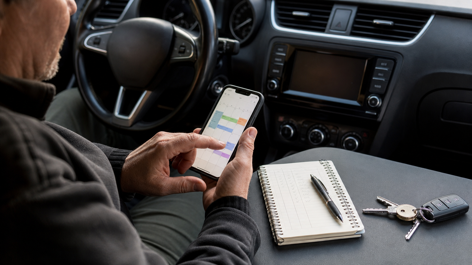 Noční provoz v Praze pohledem z místa řidiče taxi během víkendové směny