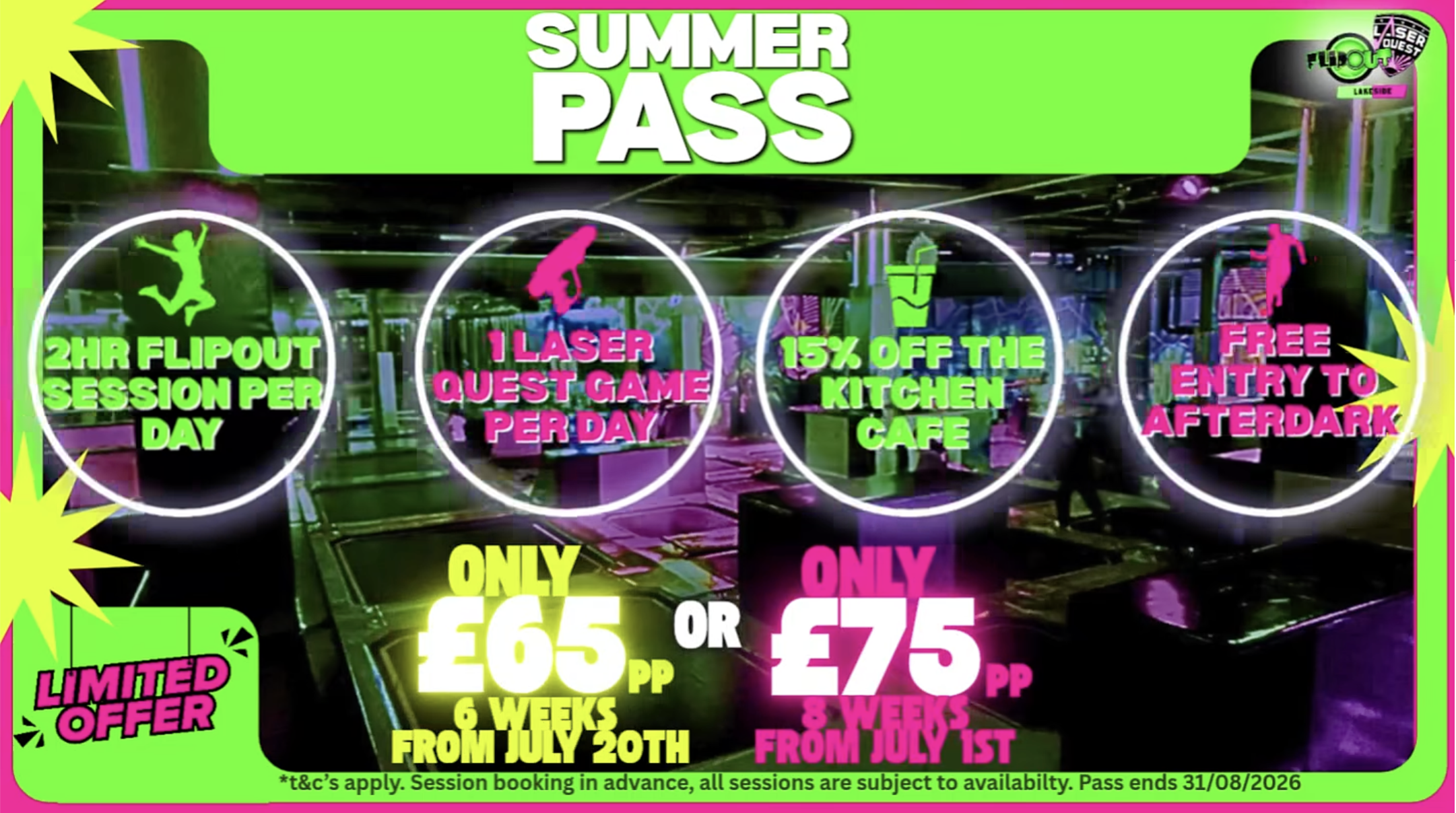 Flip Out Lakeside Summer Pass