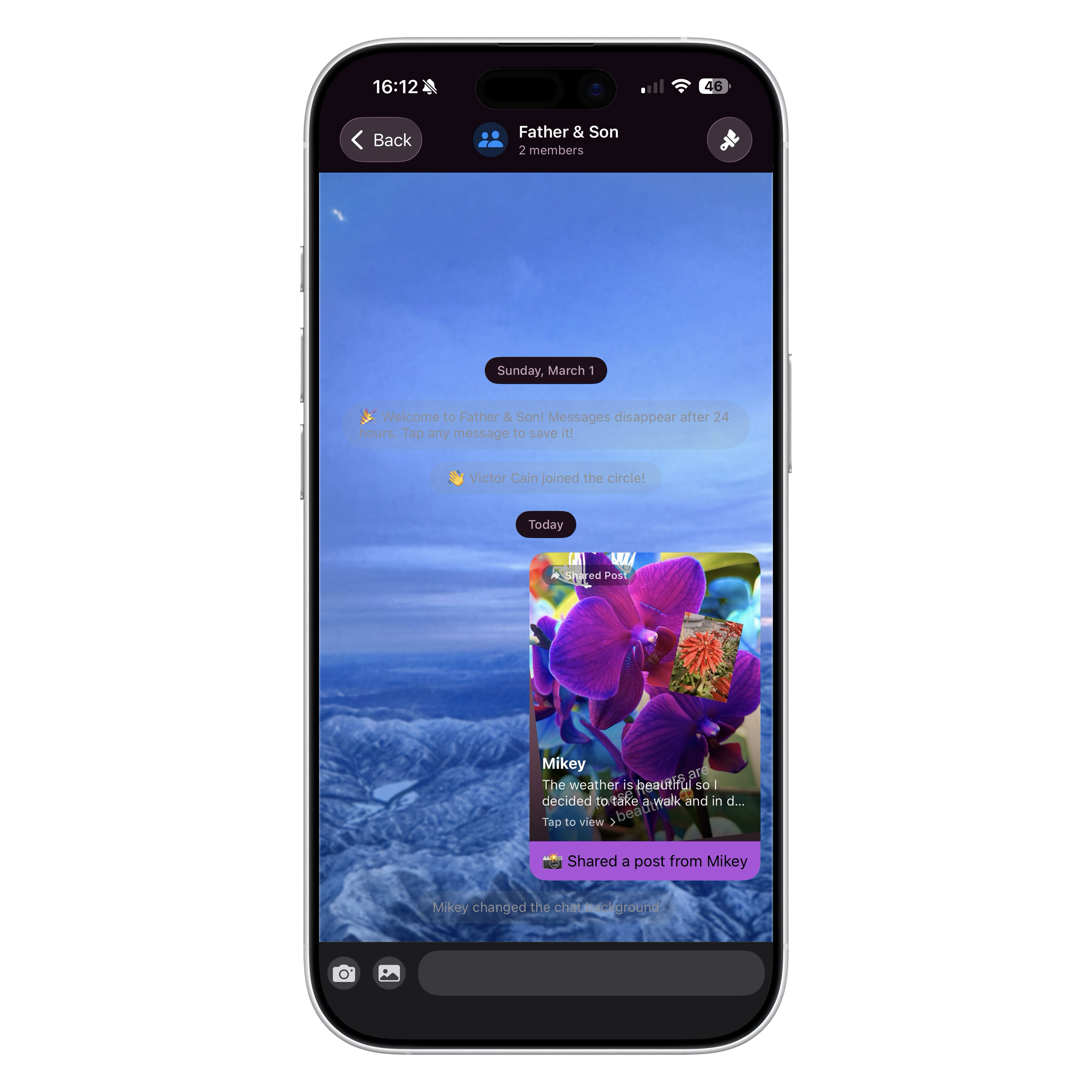 Chat background customization