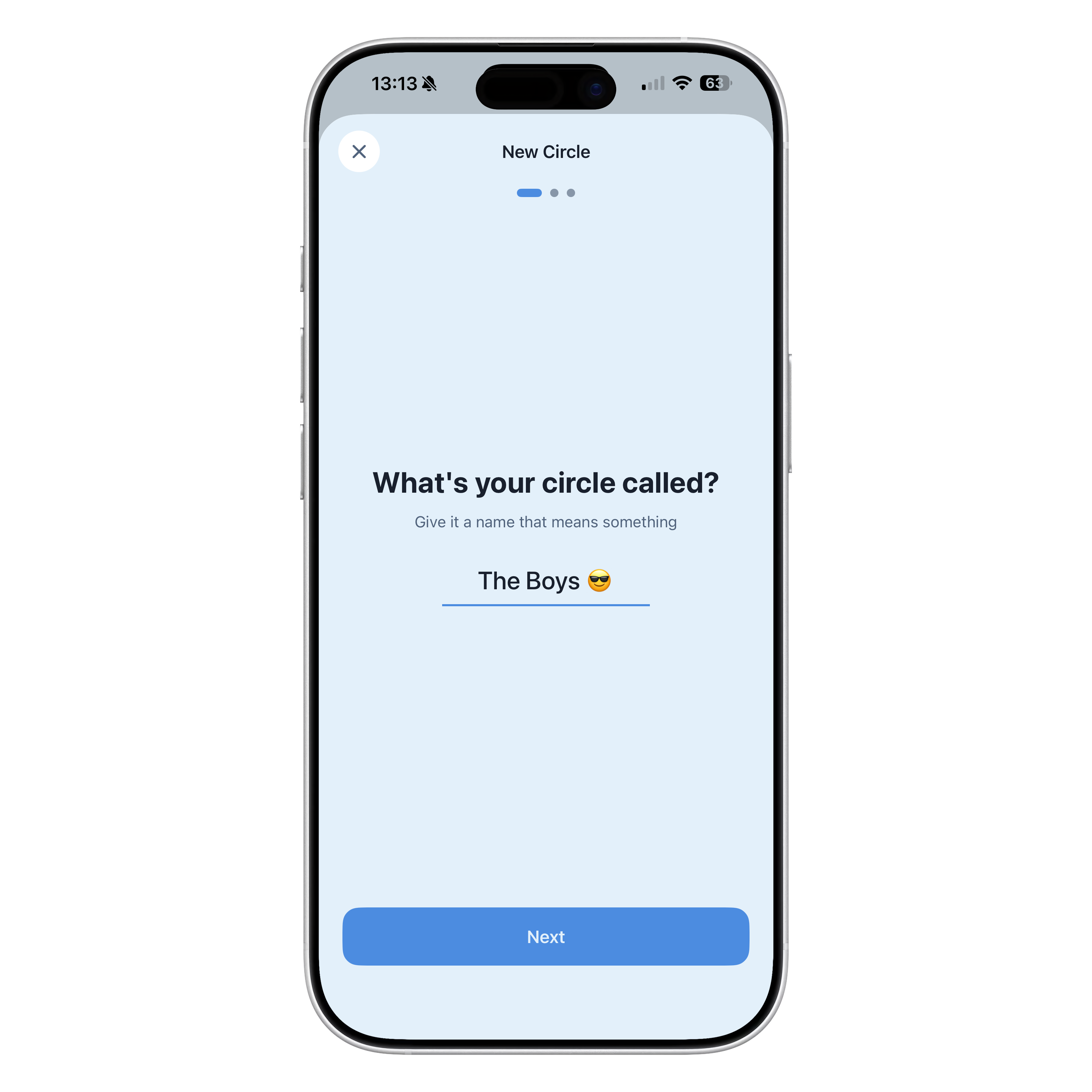 Create a Circle - step two