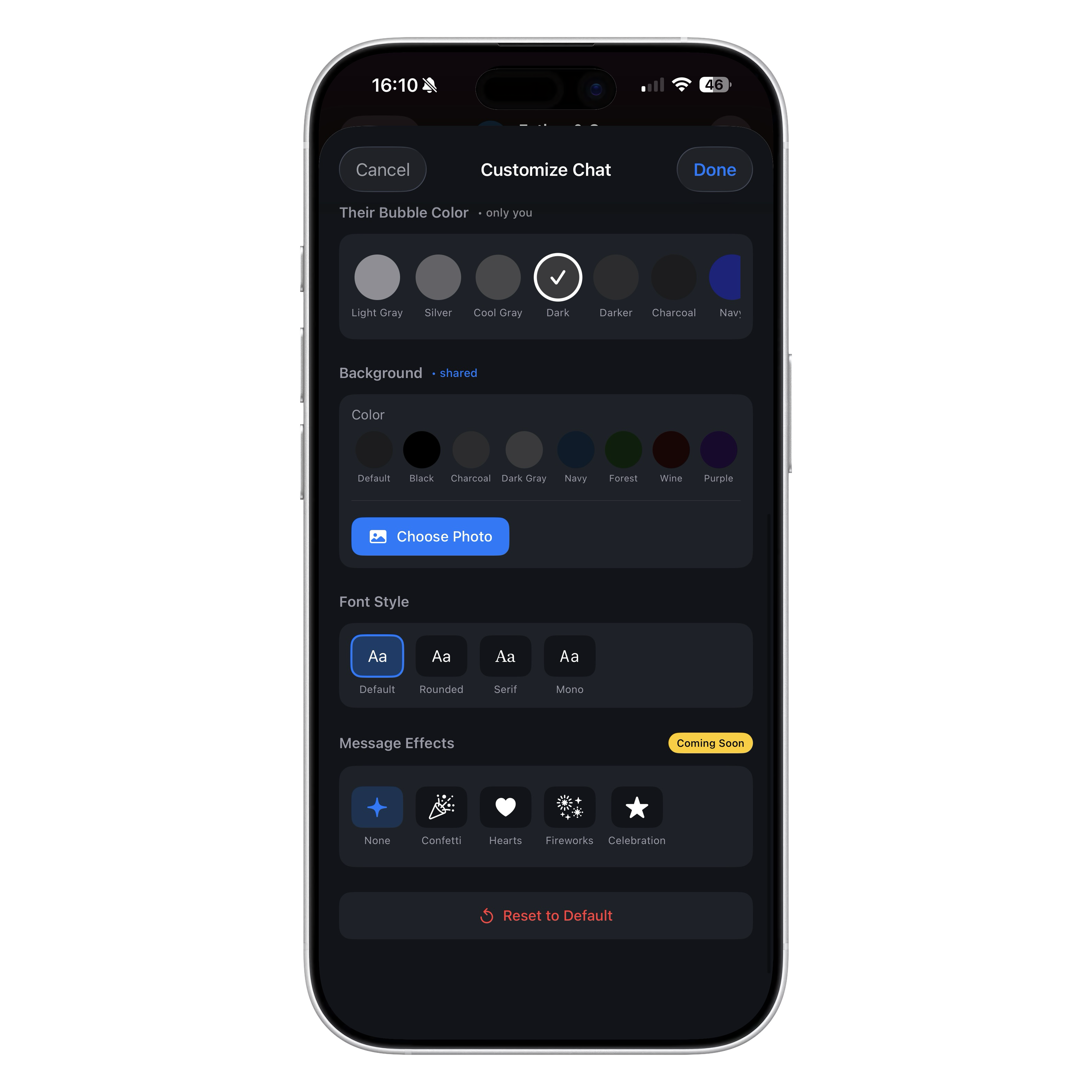 Customize chat colors