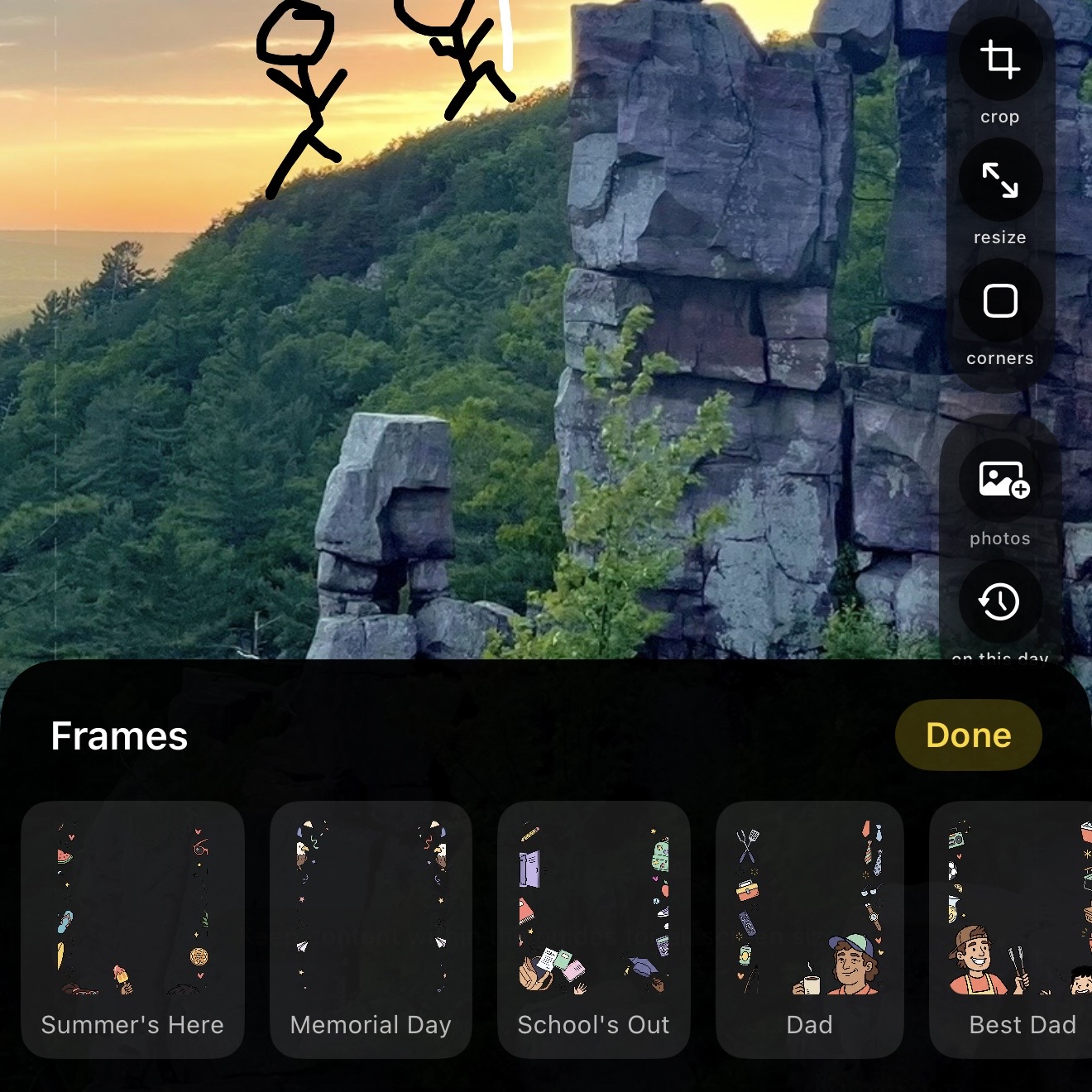 Stickers & Frames tool