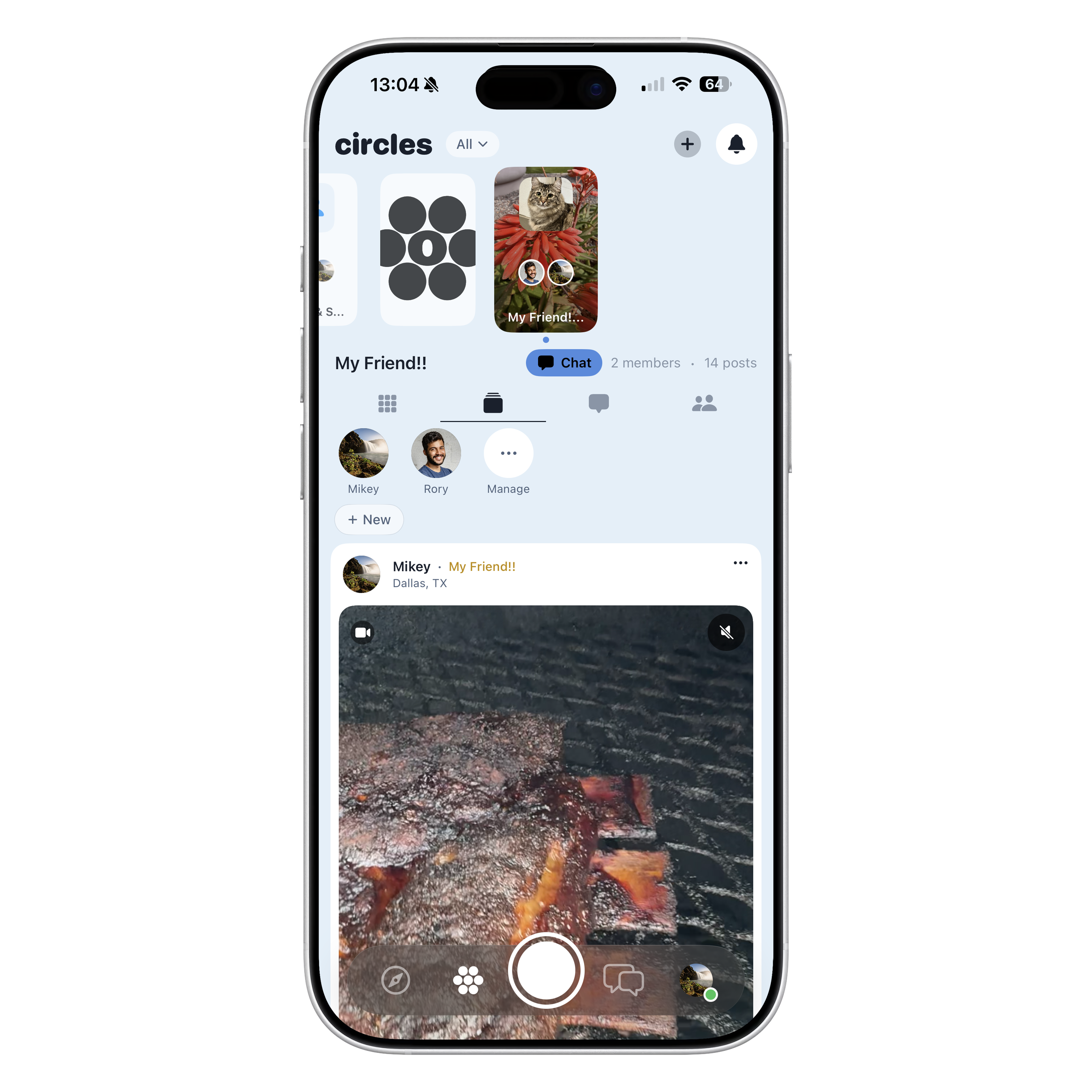 Circle feed with post cards