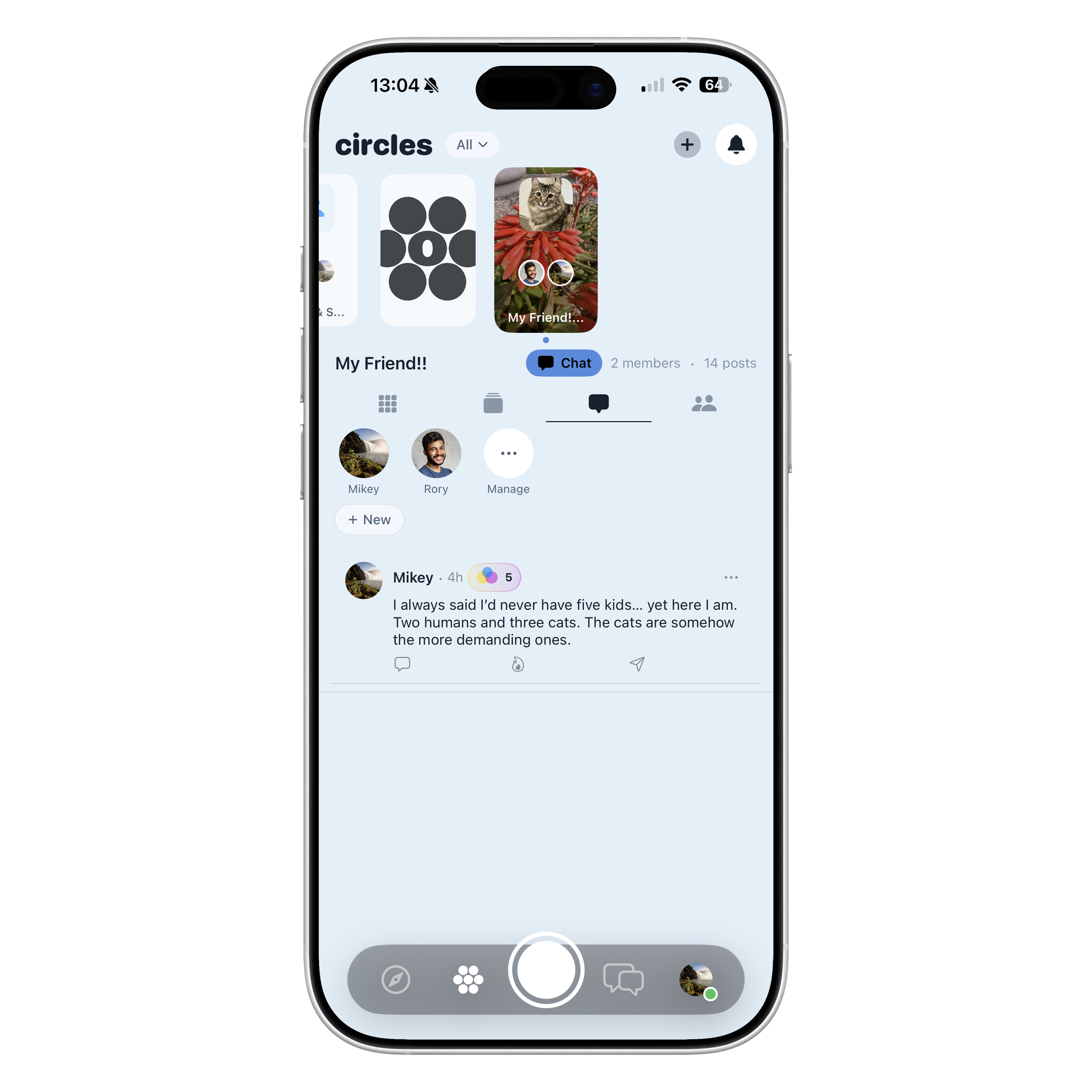 Thoughts view in circles