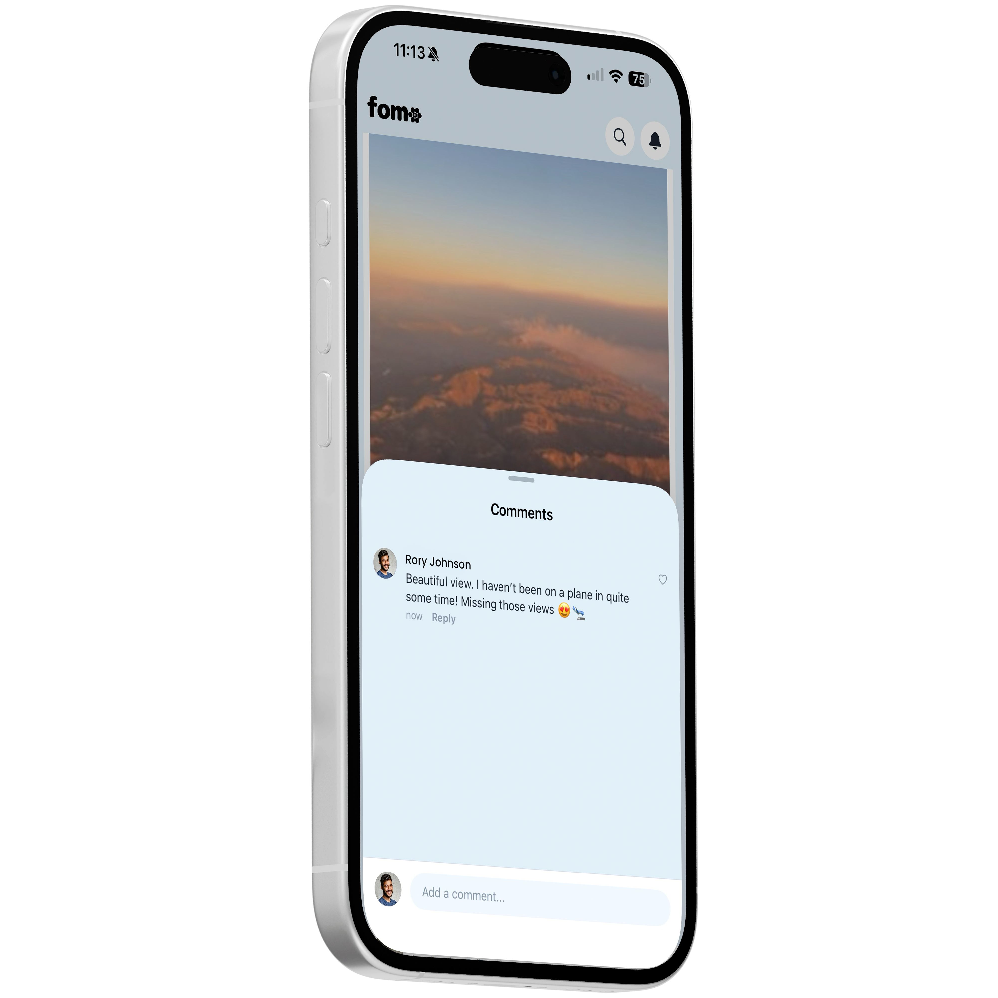 Post with comments and reactions