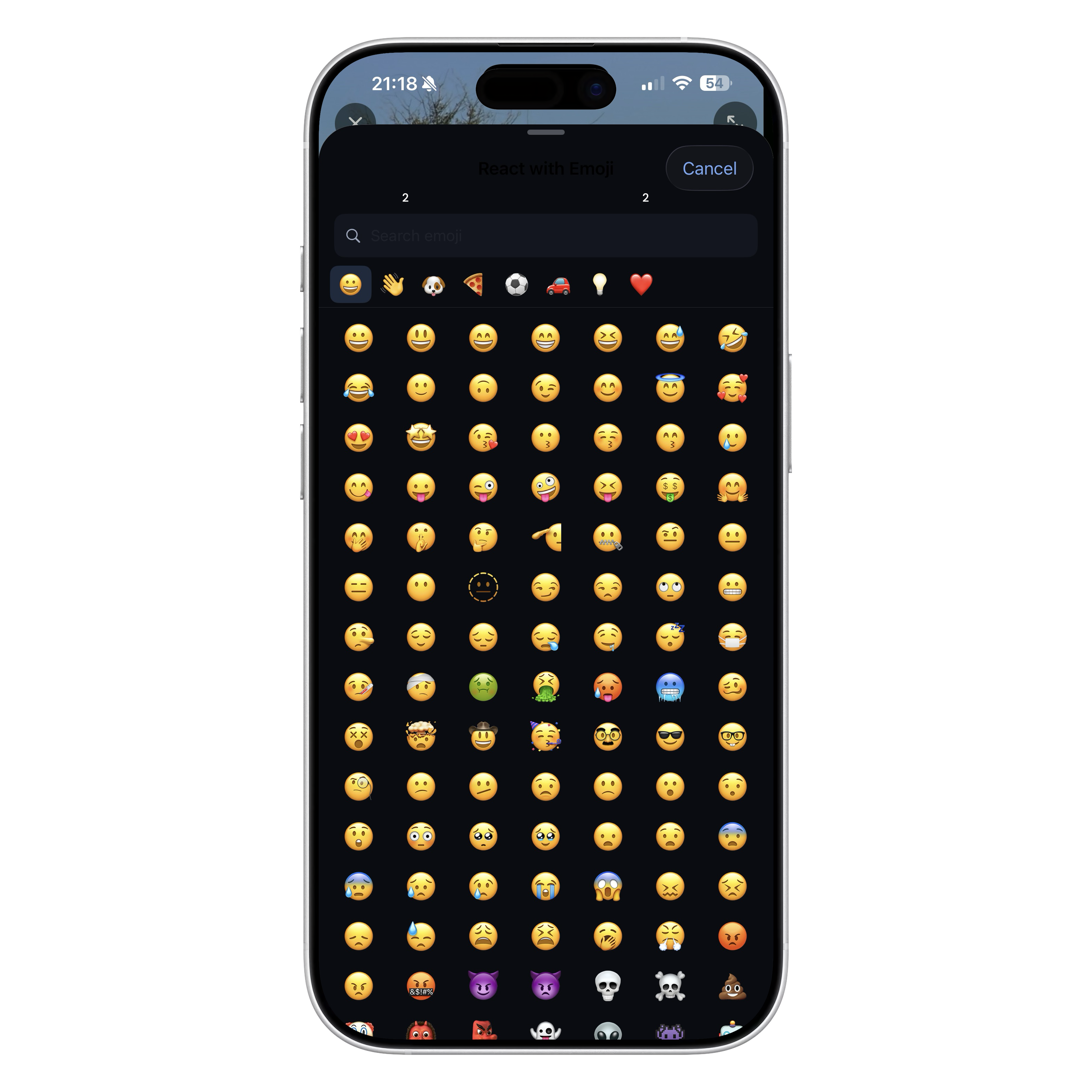 Full emoji reactions