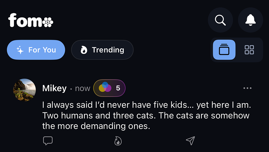 Close-up of a Thought post