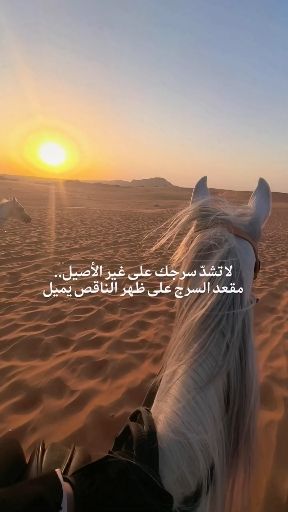 لا تشد سرجك علي غير أصيل