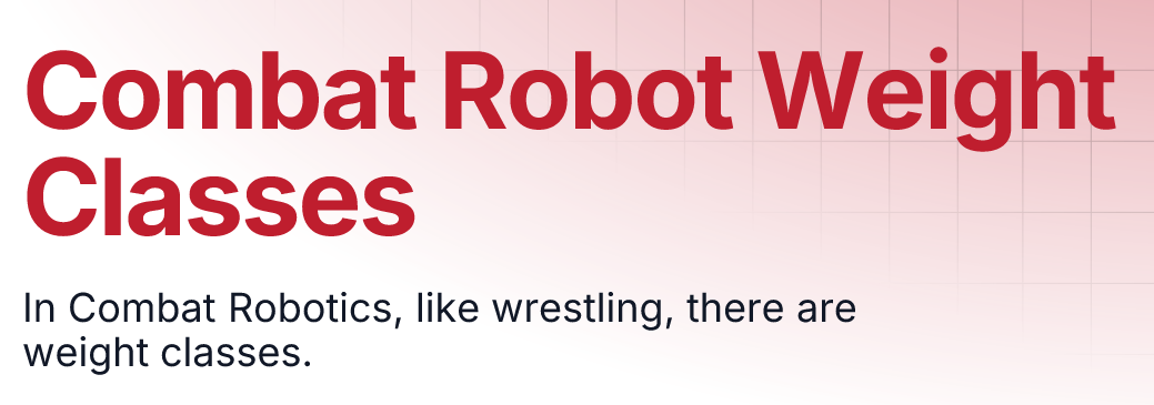 From Fairies to Heavies: Understanding Weight Classes in Robot Combat