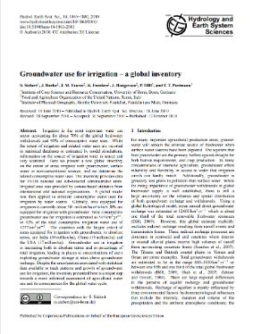 Groundwater use for irrigation - a global inventory