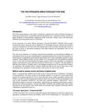 The FAO irrigated area forecast for 2030