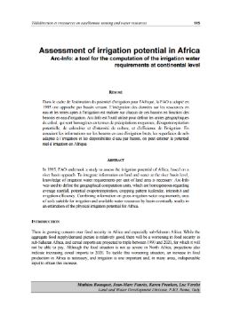 Assessment of irrigation potential in Africa