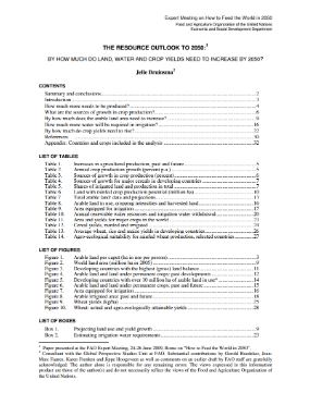 The resource outlook to 2050: By how much do land, water and crop yields need to increase by 2050?