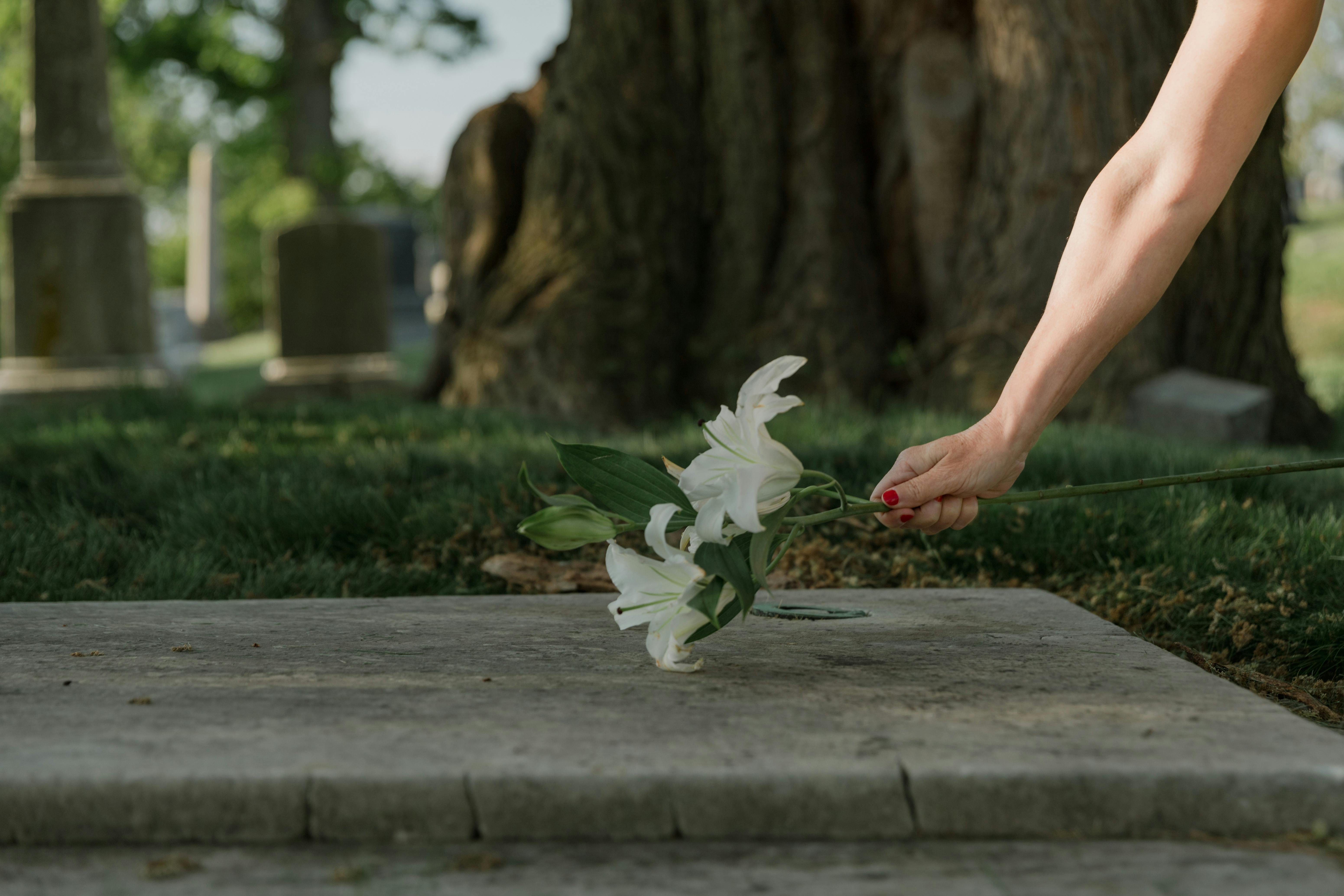 A serene and respectful background image for a memorial service.