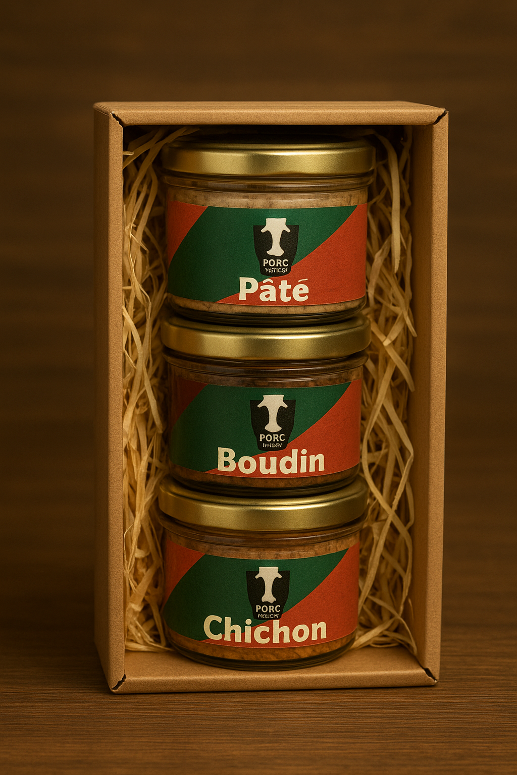 Image de Lot de 3 verrines pâté, boudin, chichon 